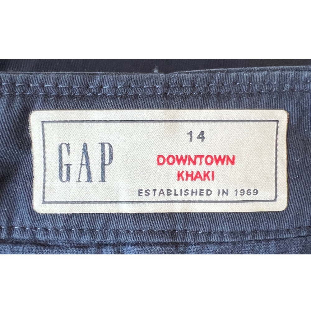 Gap Womens 14 Navy Blue Downtown Khaki Pants Straight Leg Chino Stretch NWT - Picture 3 of 7